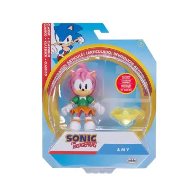 Sonic Figur 10cm Amy with Yellow Chaos Emerald - Sonic -  Leksaksaffären