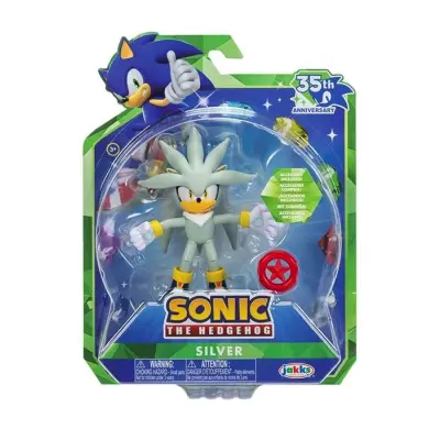 Sonic Figur 10cm med tillbehör Silver W24 - Sonic -  Leksaksaffären