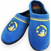 Sonic Go Faster Mule Slippers Blue Adult Large Uk 8-10 Rubber Sole