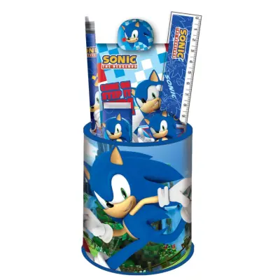 Sonic - Stationery Set + Pencil Pot - 7Pc.