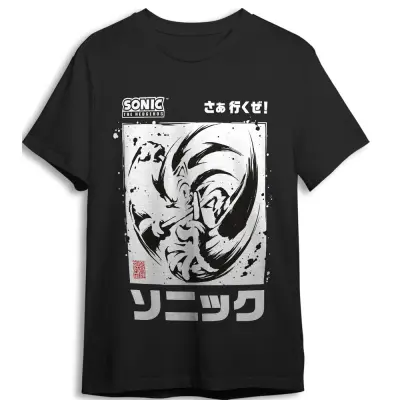 Sonic the Hedgehog Black Brush adult t-shirt
