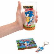 Sonic the Hedgehog - Classic - Keyring, glass and coaster set