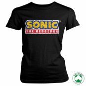 Sonic The Hedgehog Cracked Logo Organic Girly Tee, T-Shirt