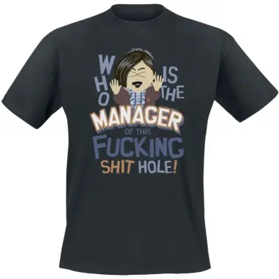 South Park - Anime T-shirt - Randy - Who Is The Manager Of This Shit Hole - S XXL - för Herr - svart