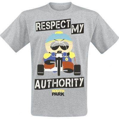 South Park - Anime T-shirt - Respect My Authority - S XXL - för Herr - grå