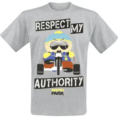 South Park - Anime T-shirt - Respect My Authority - S XXL - för Herr - grå