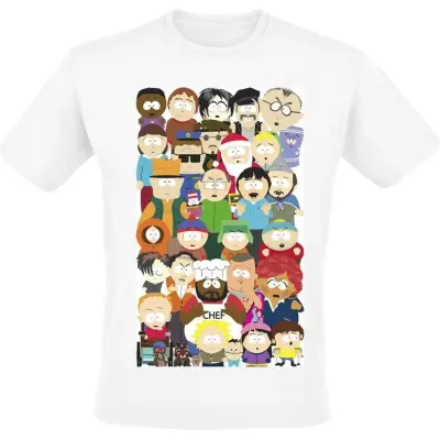 South Park - Anime T-shirt - Town Group - S XL - för Herr - vit