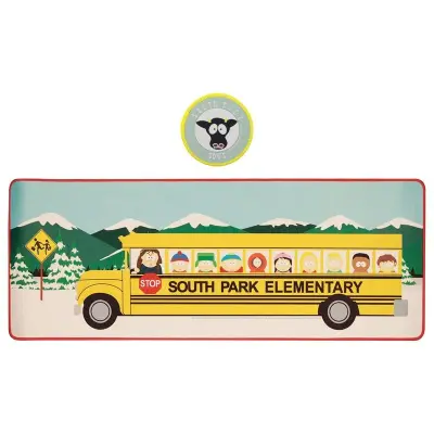 South Park - Elementary School Bus - Xl Desktop Mat + 1 Coaster
