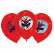 Ballonger Spindelmannen röda med färgtryck 6-pack
