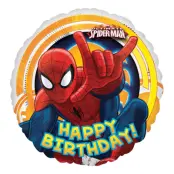 Folieballong Happy Birthday Spiderman