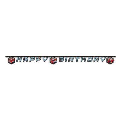 Girlang Happy Birthday Spiderman Blå/Svart