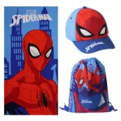 Marvel Spiderman towel + bag + cap set