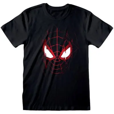 Spider-Man - Anime T-shirt - Spiderman Miles Morales Mask Glitch - S XXL - för Herr - svart