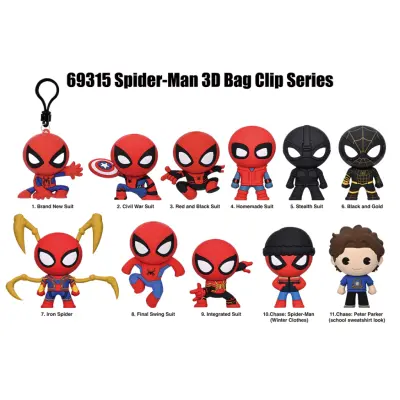 Spider Man Brand New Day - Series 1 - 3D Foam Bag Clip (1st - Osorterad)