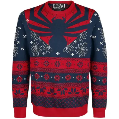 Spider-Man Christmas jumper - Spinne - L XXL - för Herr - blå/röd