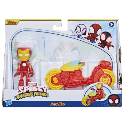 Spidey Amazing Friends Motorcykel Iron Man - Spidey and His Amazing Friends -  Leksaksaffären