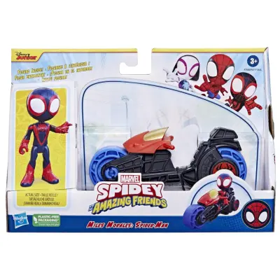 Spidey Amazing Friends Motorcykel Miles Spin Morales - Spidey and His Amazing Friends -  Leksaksaffären