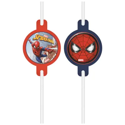 Spindelmannen Crime Fighter Sugrör 4-pack