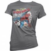 Distressed Spider-Man Girly T-Shirt, T-Shirt