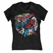 Distressed Spider-Man Girly V-Neck T-Shirt, Girly V-Neck T-Shirt
