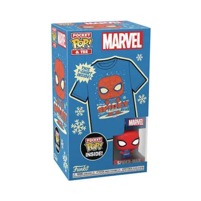 Pocket Pop! & Tee (Child): Marvel - Holiday Spiderman Vinyl Figure & T-Shirt (M)