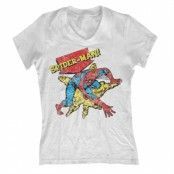 Retro Spider-Man Girly V-Neck T-Shirt, Girly V-Neck T-Shirt