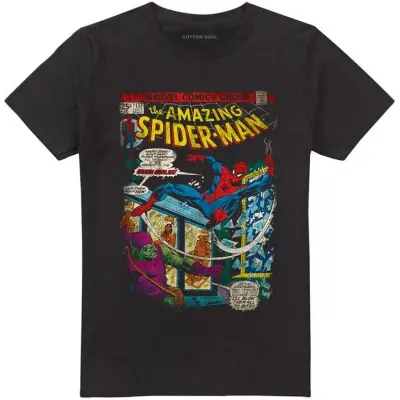 Spider-Man - Marvel T-shirt - Spider-Man - serieomslag i retrostil - M 3XL - för Herr - svart