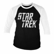 Star Trek Distressed Logo Baseball 3/4 Sleeve Tee, Long Sleeve T-Shirt