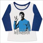 Star Trek - Live Long And Prosper Girly Baseball Tee, Long Sleeve T-Shirt