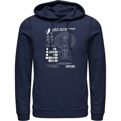 Star Trek Luvtröja - Ship Schematics - S 3XL - för Herr - marinblå