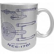 Star Trek Mugg - Enterprise - för  vit/blå