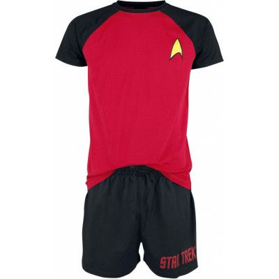 Star Trek Pyjamas - Logo - M L - för Herr - svart/röd