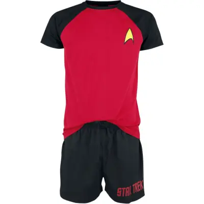Star Trek Pyjamas - Logo - M L - för Herr - svart/röd