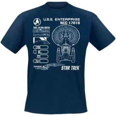 Star Trek T-shirt - Enterprise - M 5XL - för Herr - marinblå