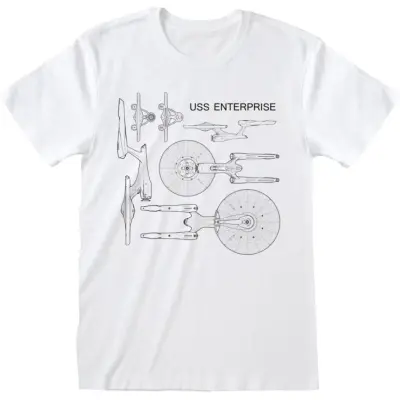 Star Trek T-shirt - Enterprise Specs - S XXL - för Herr - vit