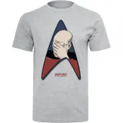 Star Trek T-shirt - Jean-Luc Picard - Facepalm - L XL - för Herr - gråmelerad