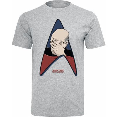 Star Trek T-shirt - Jean-Luc Picard - Facepalm - S XL - för Herr - gråmelerad