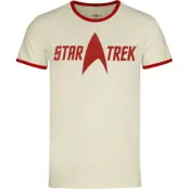 Star Trek T-shirt - Logo - M XXL - för Herr - vintage vit