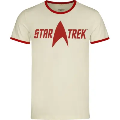 Star Trek T-shirt - Logo - M XXL - för Herr - vintage vit