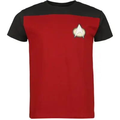 Star Trek T-shirt - Logo - S M - för Herr - röd/svart