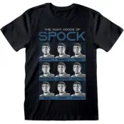 Star Trek T-shirt - Many Moods Of Spock - S XXL - för Herr - svart