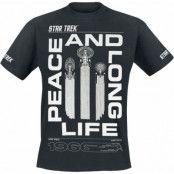 Star Trek T-shirt - Peace and Long Life - S XXL - för Herr - svart