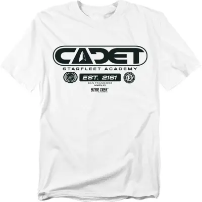 Star Trek T-shirt - Star Fleet Academy Cadet - M 5XL - för Herr - vit