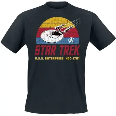 Star Trek T-shirt - U.S.S. Enterprise - M 5XL - för Herr - svart