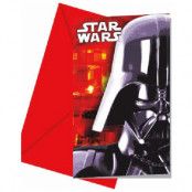 6 stk Dart Vader Inbjudningskort - Star Wars