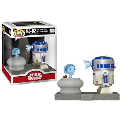 POP figure Deluxe Star Wars R2-D2 and Princess Leia Hologram