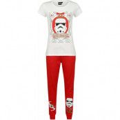 Star Wars - Anime Pyjamas - X-Mas Trooper - S XXL - för Dam - vit/röd