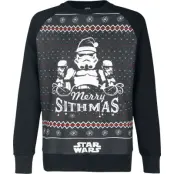 Star Wars - Disney Christmas Jumper - Merry Sithmas - S 3XL - för Herr - flerfärgad
