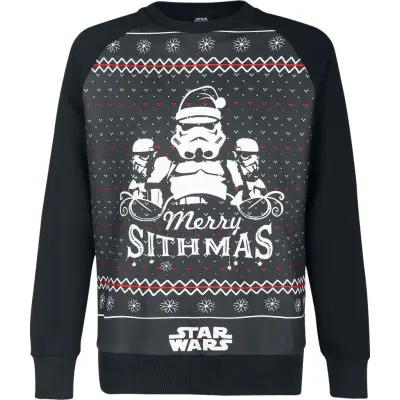 Star Wars - Disney Christmas Jumper - Merry Sithmas - S 3XL - för Herr - flerfärgad