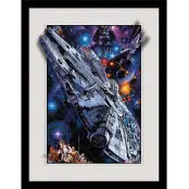Star Wars - Disney Dekorationsprodukter - Millenium Falcon Breakout Collector Print Framed - för None - flerfärgad